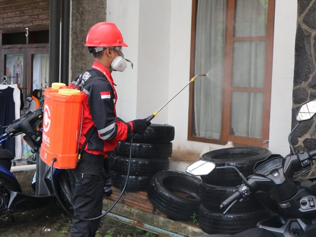 Comparison of residential home and commercial building undergoing pest control treatment